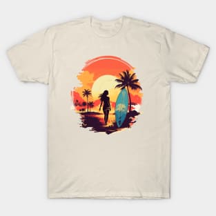 Girls surf better, summer surfing, sunset hunting v4 T-Shirt